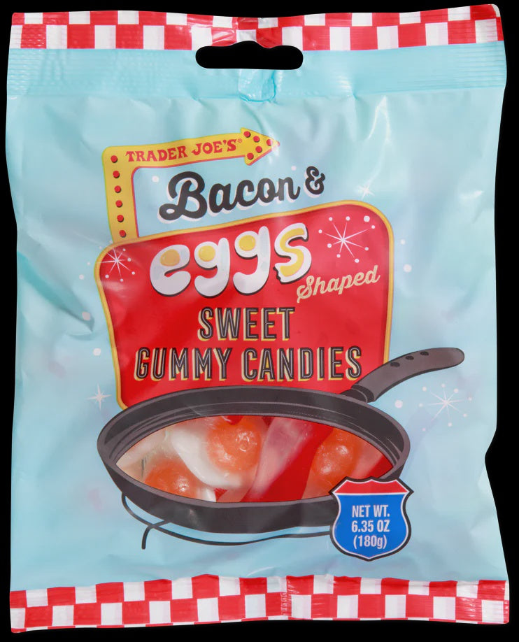 Bacon & Eggs Shaped Sweet Gummy Candy, 6.35oz