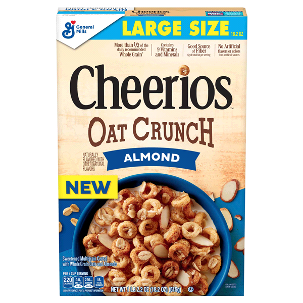 General Mills Cereal, Cheerios Almond  Oat Crunch 18.2oz