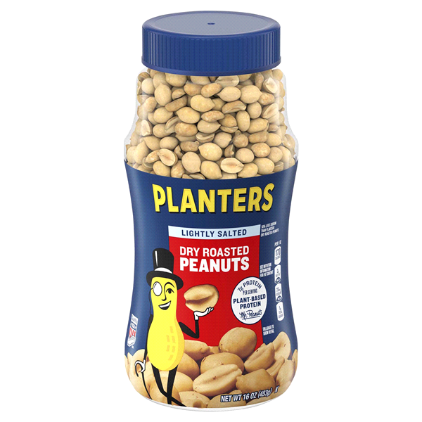 Planters Dry Roasted Peanuts, Lightly Salted, 16oz