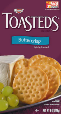 Kellogg's Toasteds Crackers, Butter Crisp, 8 Oz