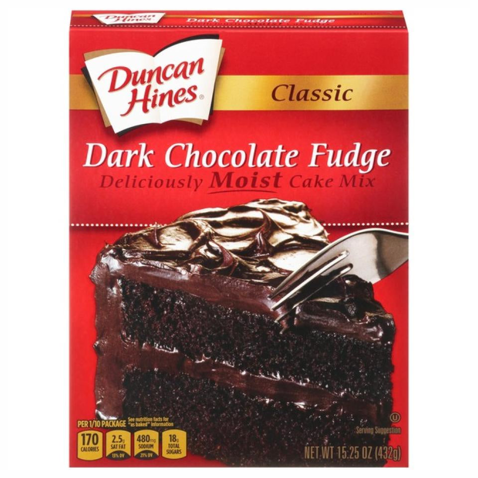 Duncan Hines Cake Mix, Dark Chocolate Fudge, 15.25 Oz