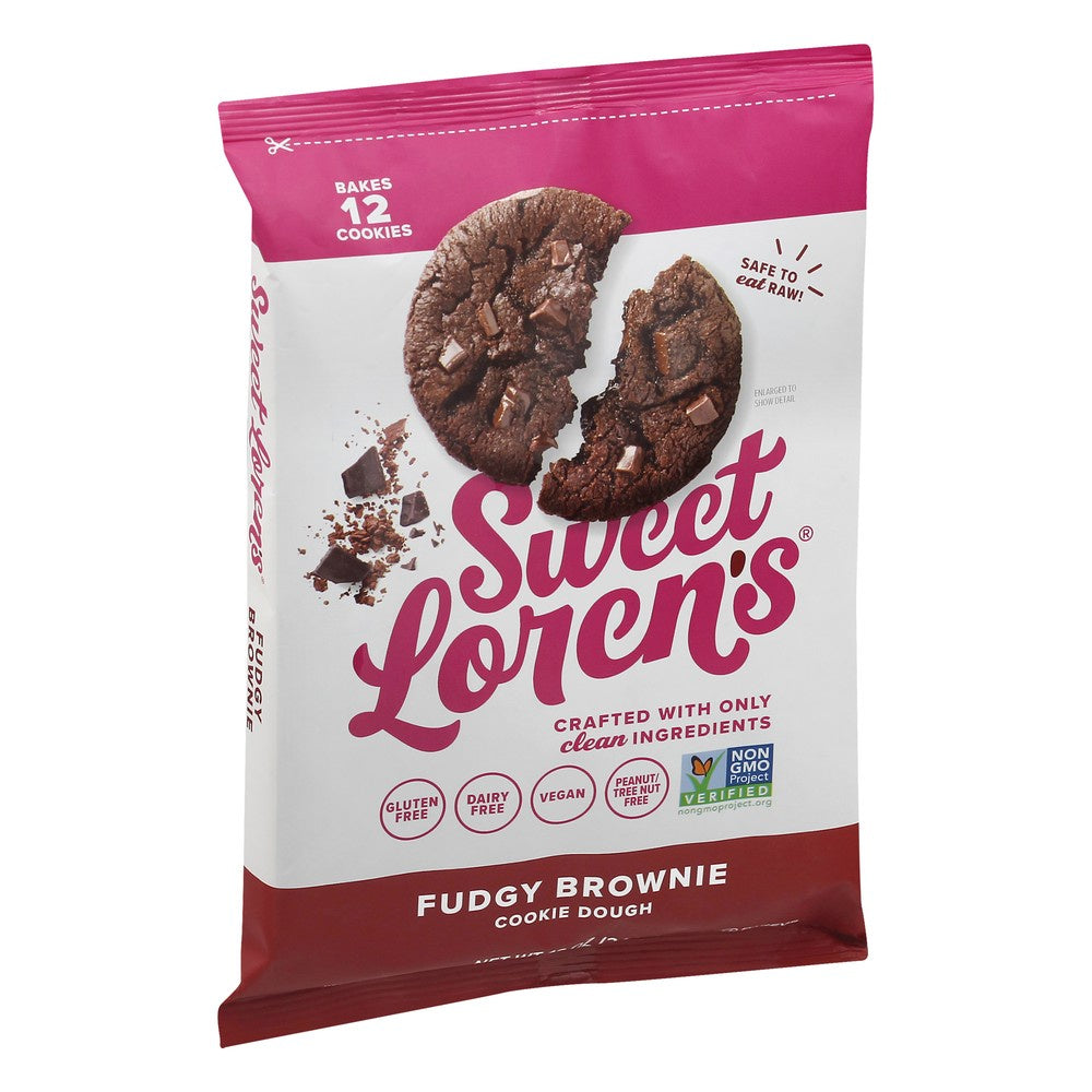 Sweet Loren's Gluten Free Dairy Free Cookie Dough, Fudgy Brownie, 12 oz