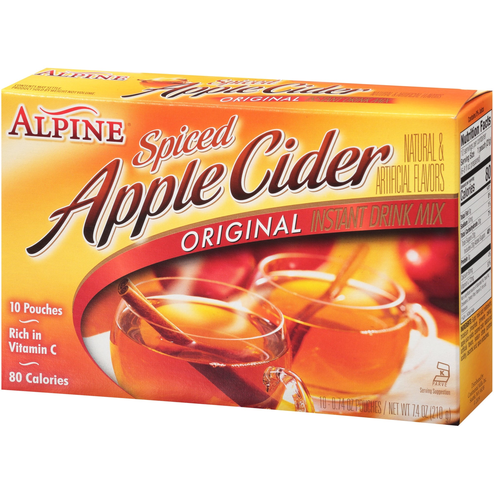 Alpine Spiced Apple Cider Original Instant Drink Mix, 10 pouches, 7.4oz