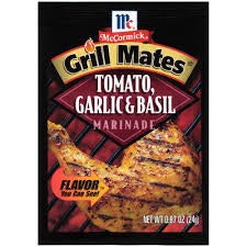 McCormick Grill Mates Marinade Mix, Tomato Garlic & Basil.87 Oz