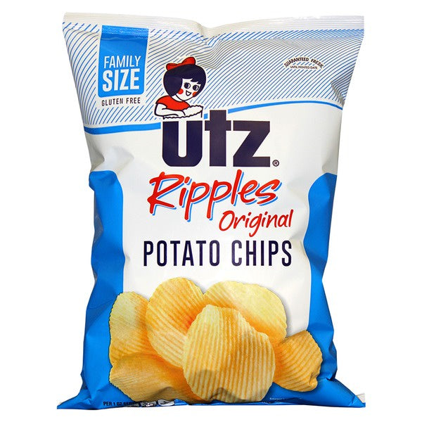 Utz Potato Chips, Ripples, Original, 7.75oz