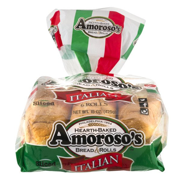 Amoroso 6" Hoagie Italian Club Rolls, Sliced, 8ct