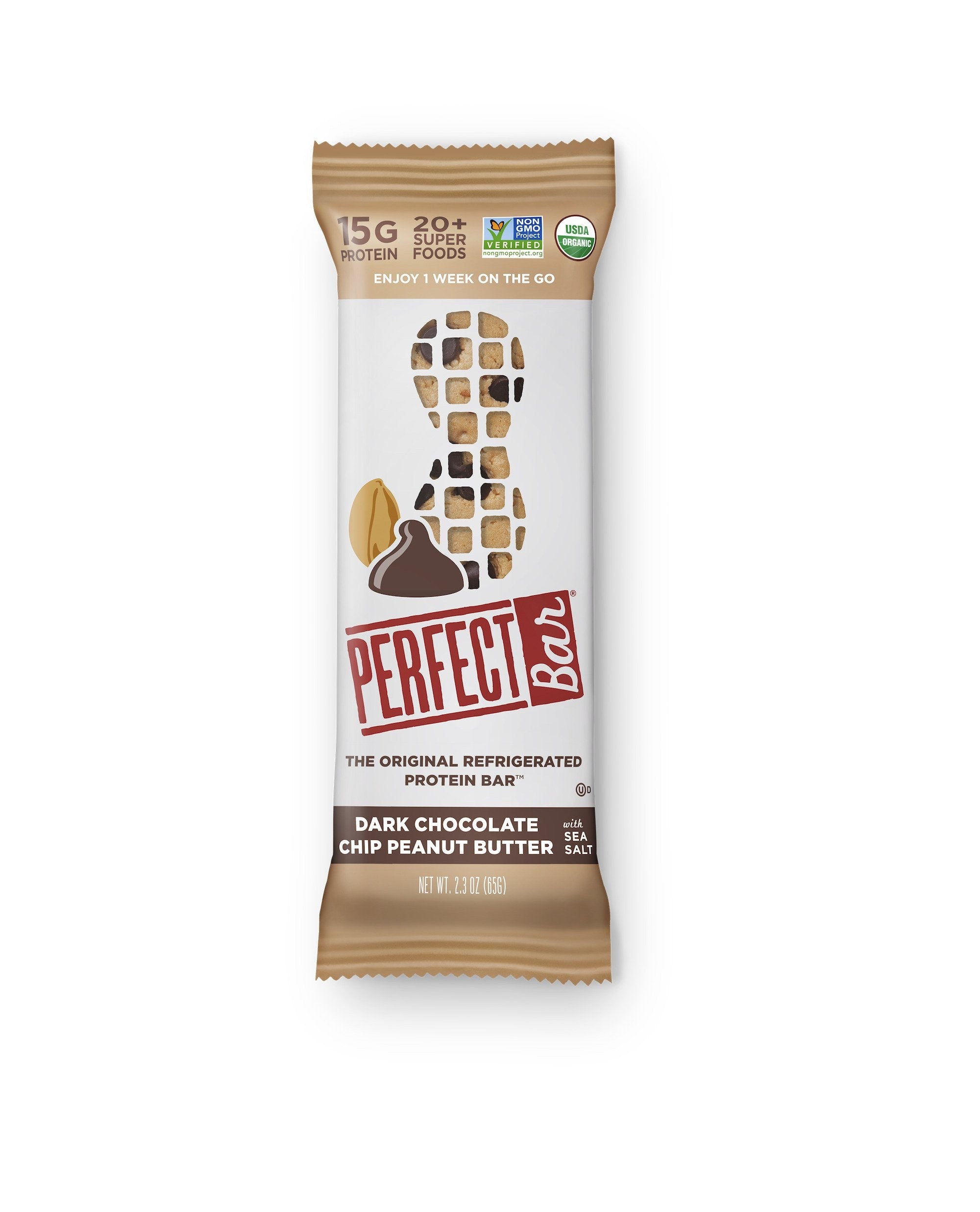 Perfect Bar Refrigerated Protein Bar, Dark Chocolate Chip Peanut Butter, 2.3oz