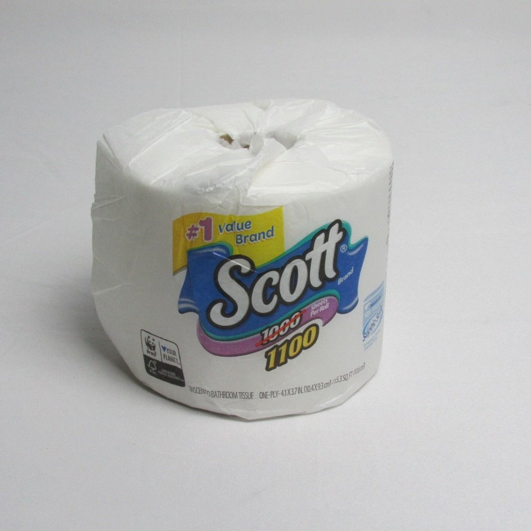 Scott Toilet Tissue, One-Ply, 1100 Sheets/Roll