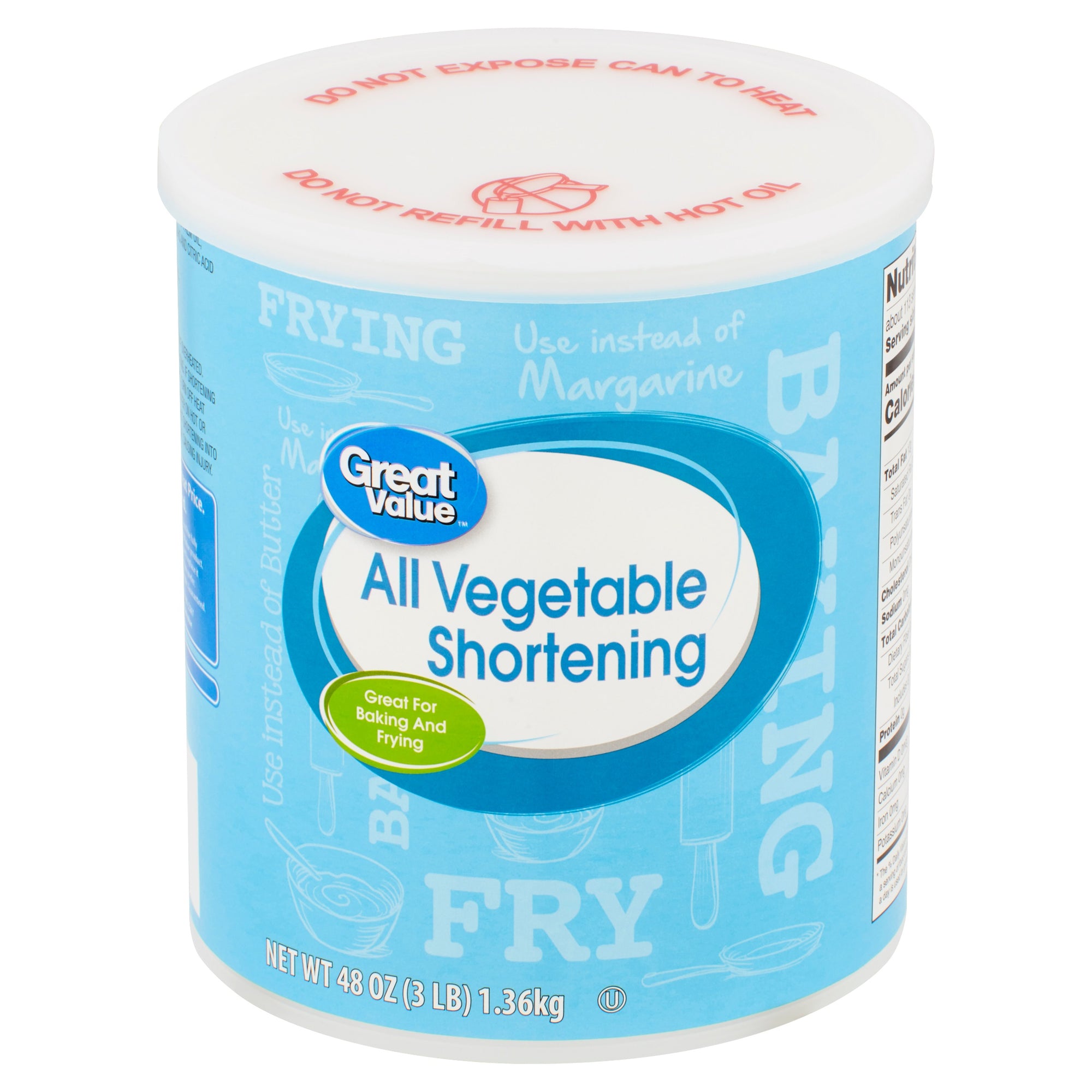 Great Value All-Vegetable Shortening, 48oz