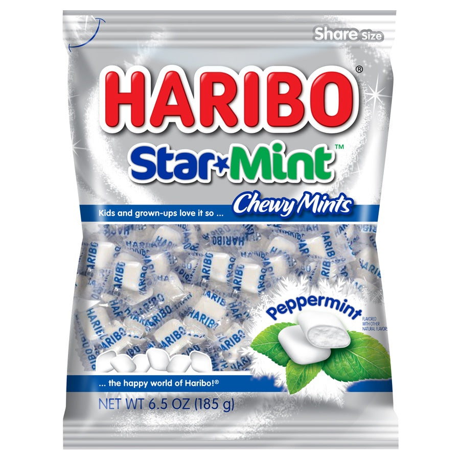 Haribo Star Mint Chewy Mints, 6.5oz