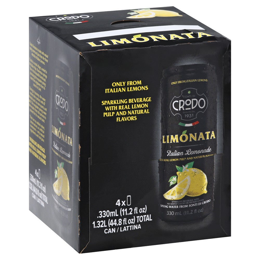 Fonti Di Crodo Italian Soda,  Lemonata, 11.2 oz, 4 ct