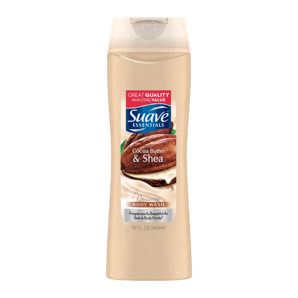 Suave Essentials Body Wash, Cocoa Butter & Shea, 15 fl oz