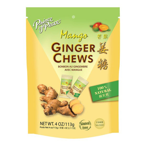 Prince of Peace Ginger Chews, Mango, 4 oz