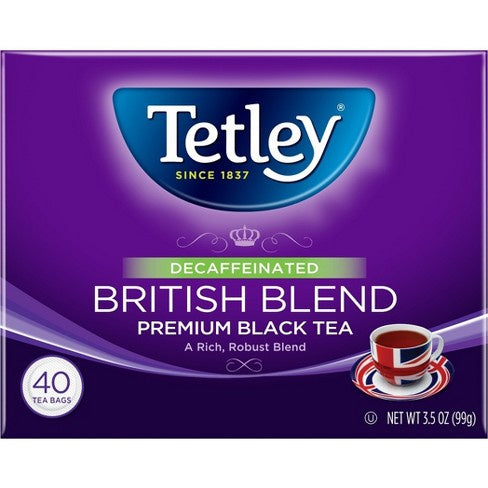 Tetley Tea, British Blend, Decaf, 40 Ct