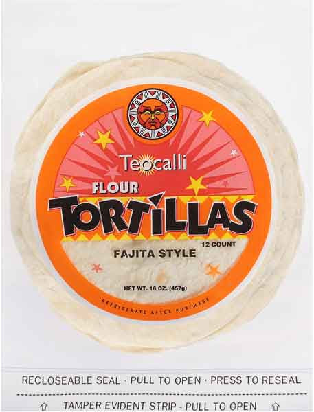 Teocalli Flour Tortillas,  8", 12ct