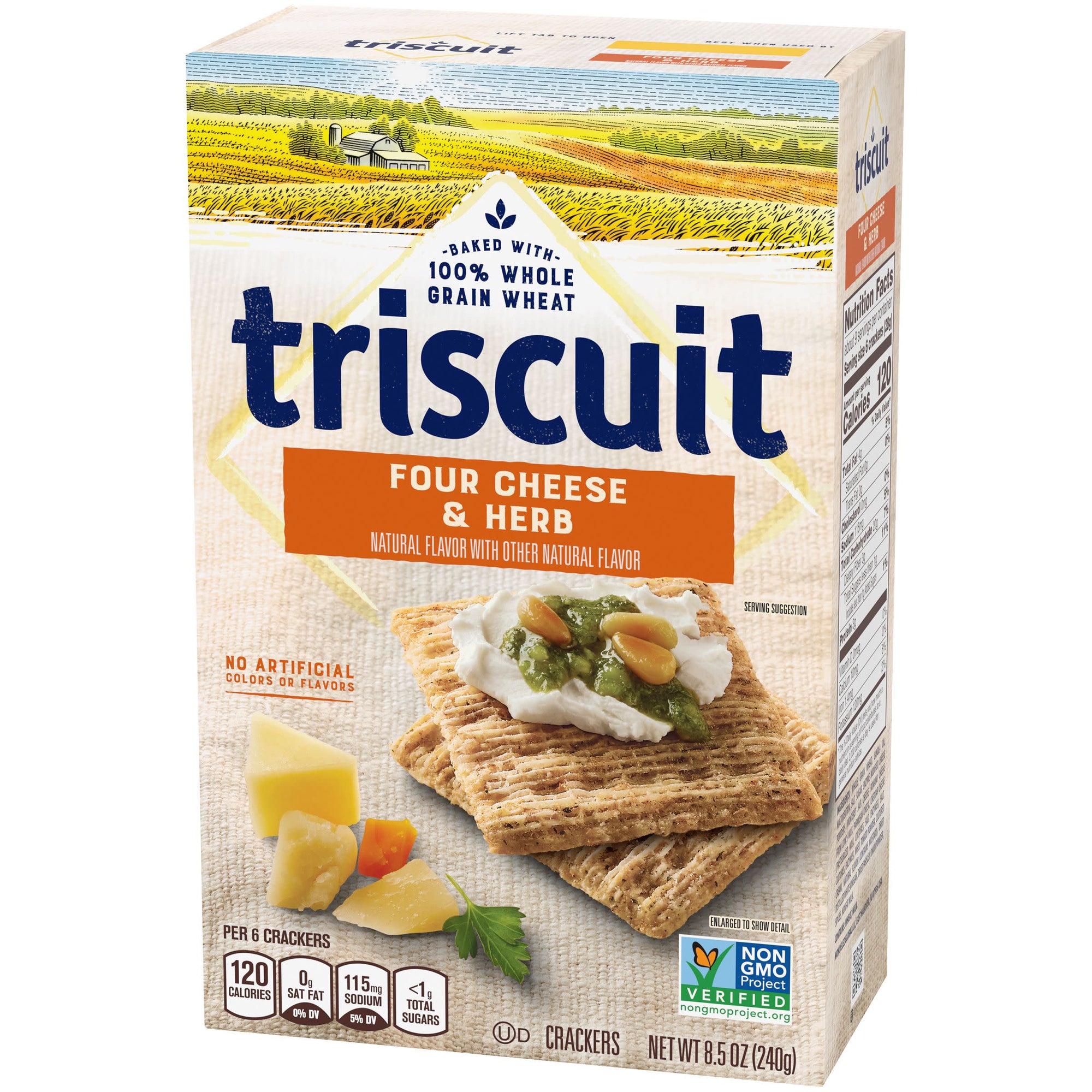 Nabisco Crackers, Triscuit, Four Cheese & Herb, 8.5 oz