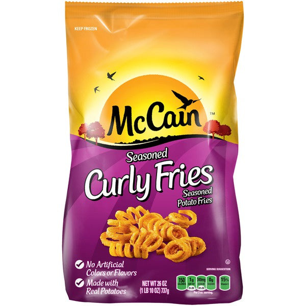 McCain French Fries, Seasoned Curly, 26 Oz