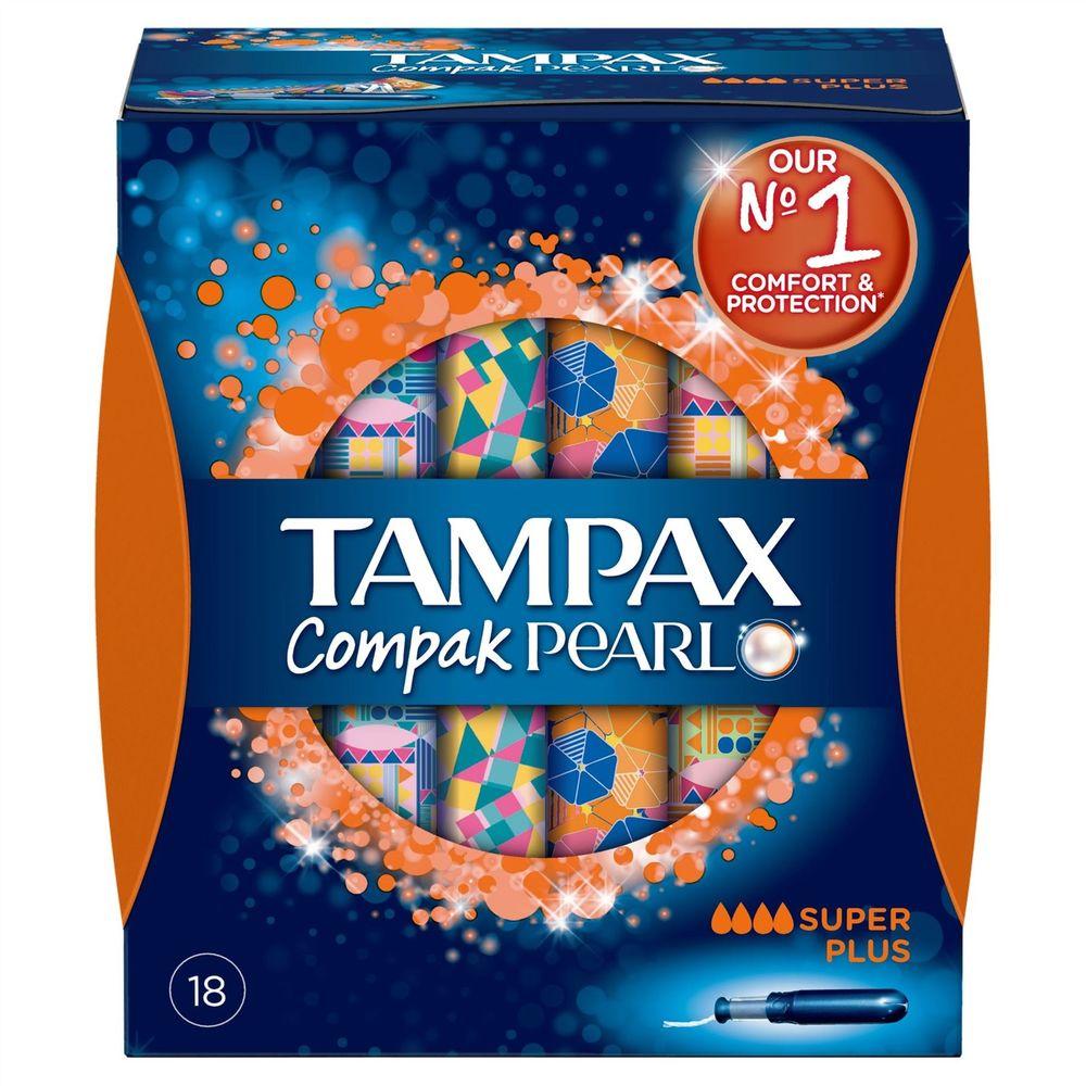 Tampax Pearl Tampons, Super Plus, 18 carton