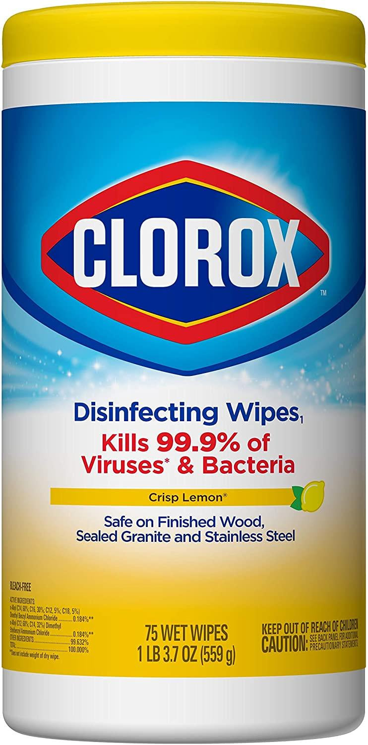 Clorox Disinfecting Wipes, Crisp Lemon Scent, 85 ct