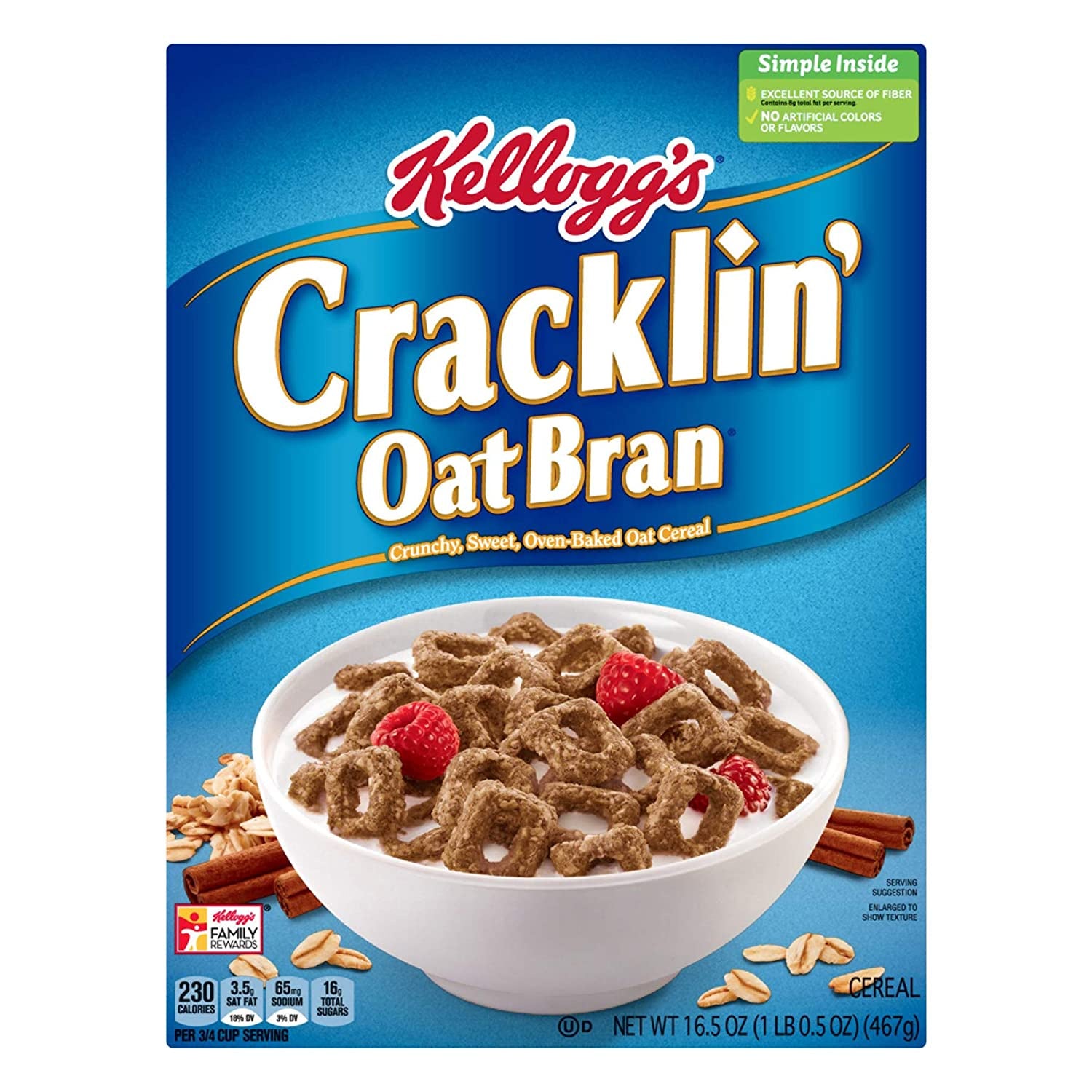 Kellogg's Cracklin' Oat Bran Cereal, 16.5oz