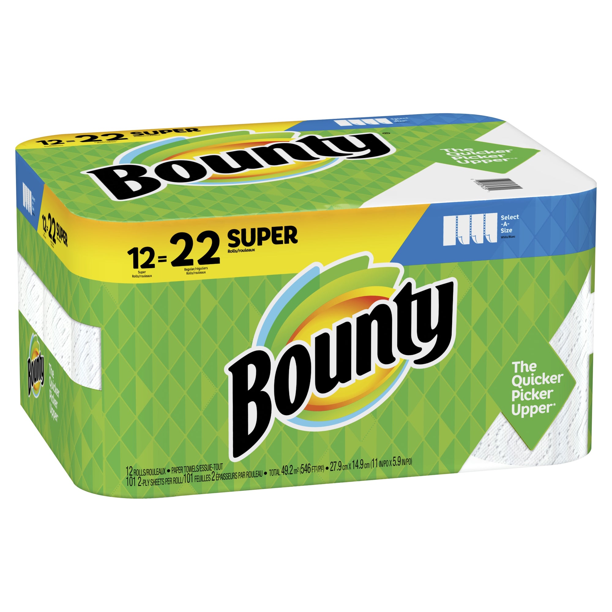 Bounty Paper Towel 120 sheets, 12 rolls, Select A Size - BULK