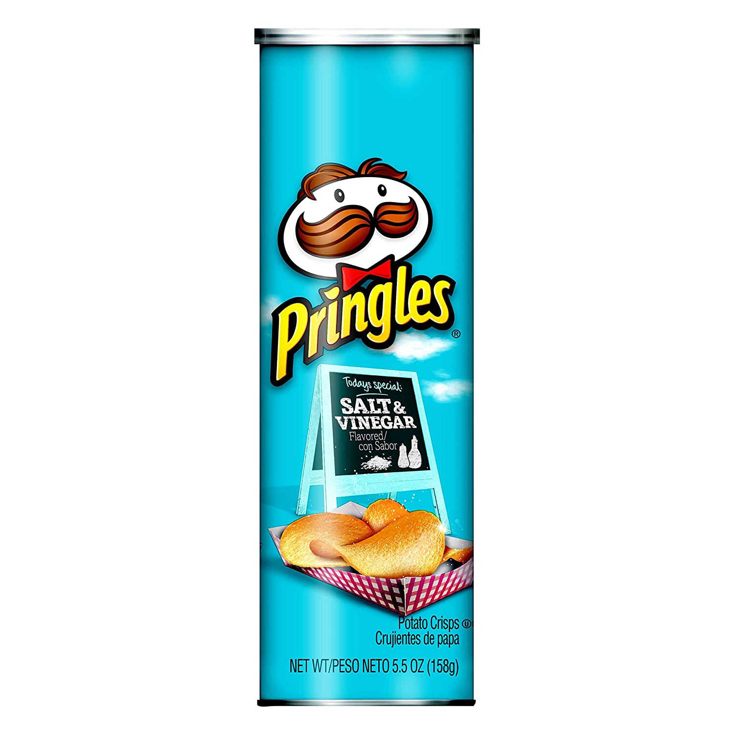 Pringles Chips, Salt & Vinegar, 5.5 Oz