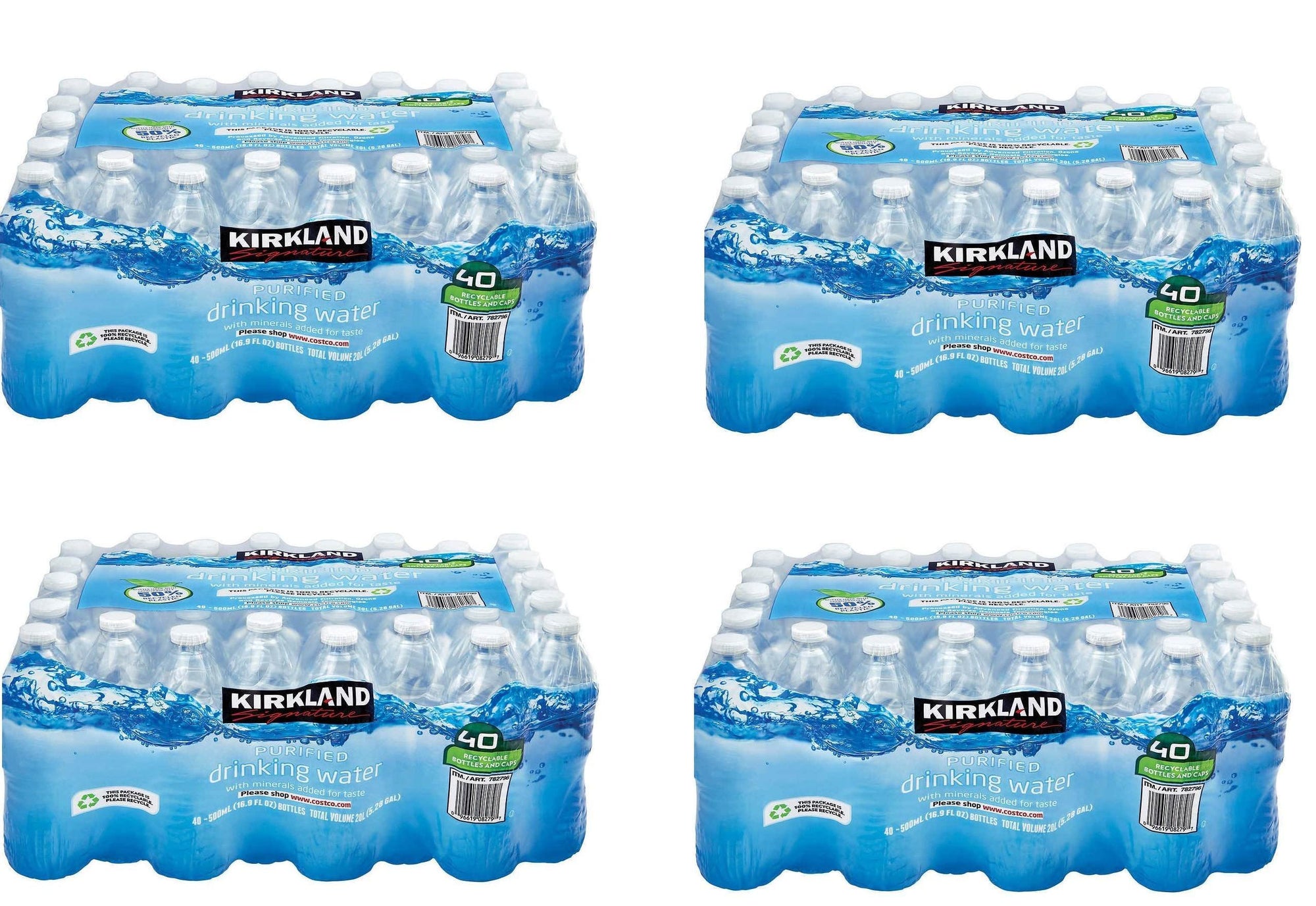 Kirkland Purified Bottled Water, 16 fl oz/40pk x 4 packs - Business Direct