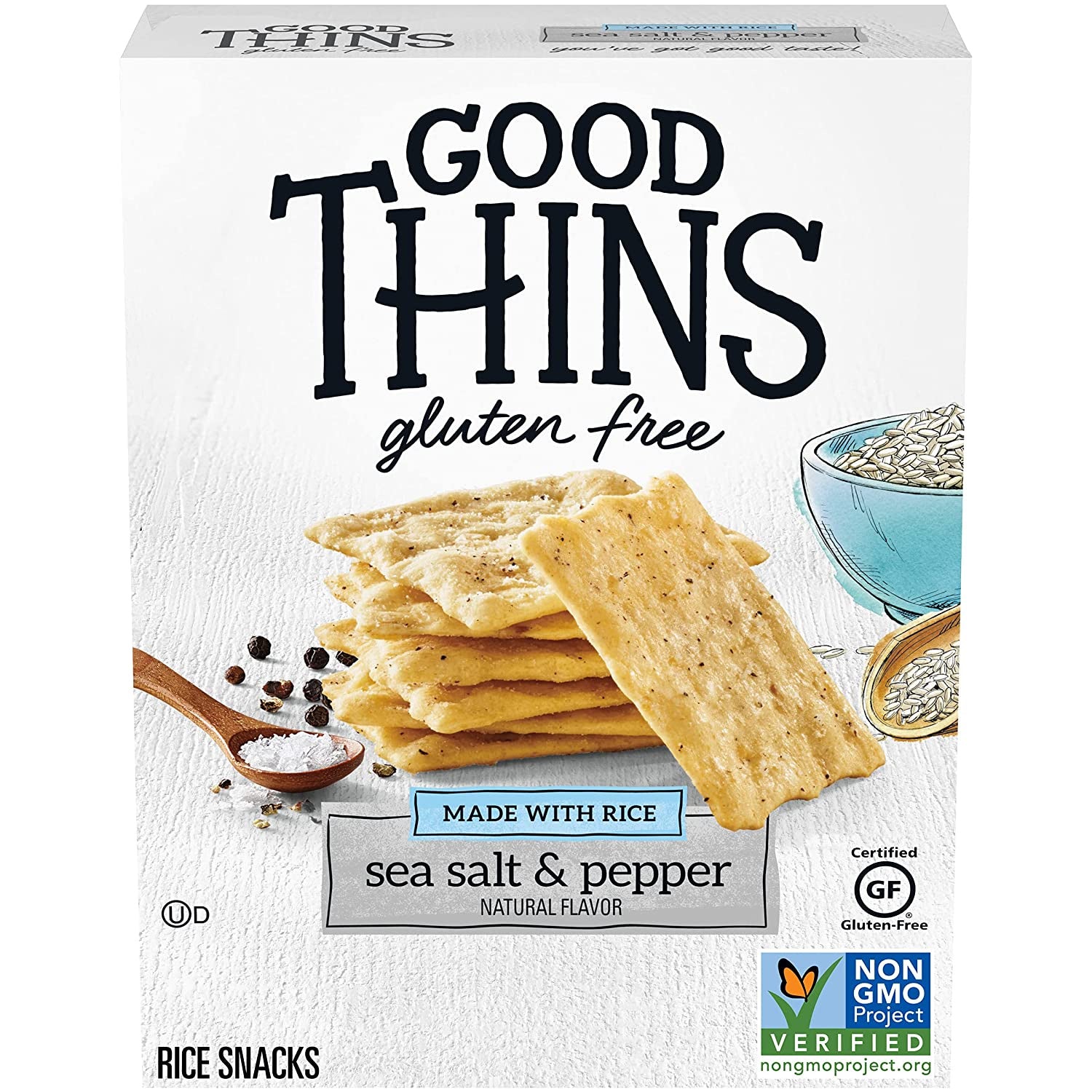 Good Thins Gluten Free Crackers, Sea Salt & Pepper 3.5oz