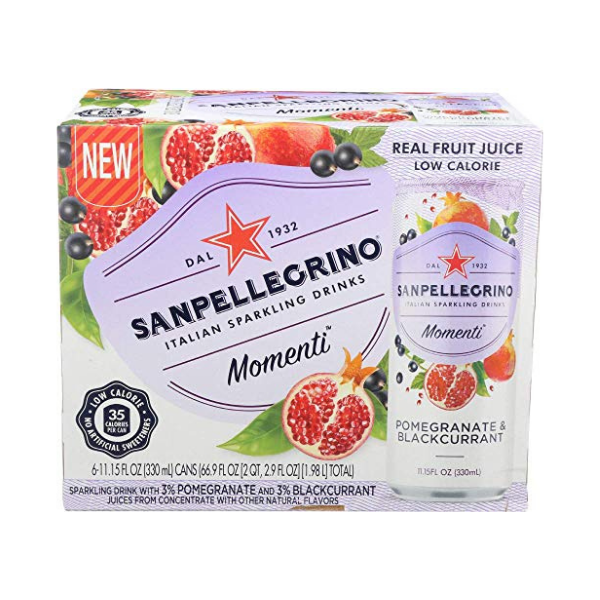 San Pellegrino Momenti Sparkling Drinks Momenti Pomegranate & Black Currant 6-11.15 oz