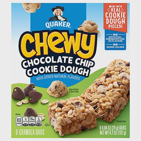 Quaker Granola Bars, Chewy Chocolate Chip Cookie Dough