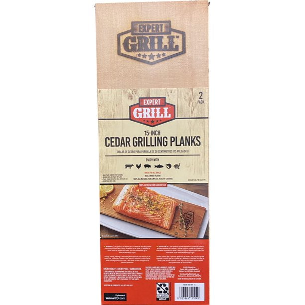 Expert Grill 15-Inch Cedar Grilling Planks, 2pack