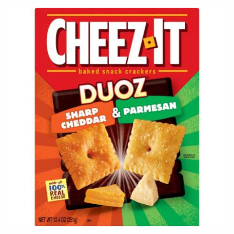 Cheez-It Crackers, Duoz Sharp Cheddar Parmesan, 12.4 Oz.