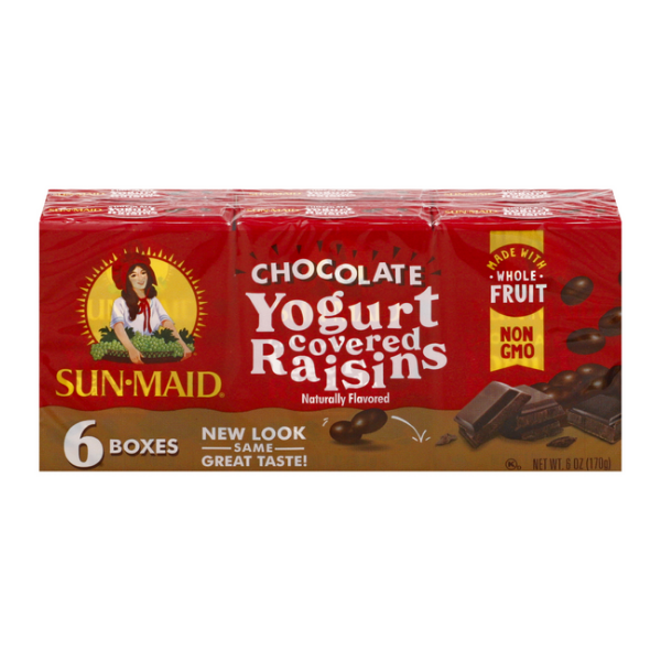 Sun-maid Raisins, Chocolate Covered, 6 Boxes, 6oz