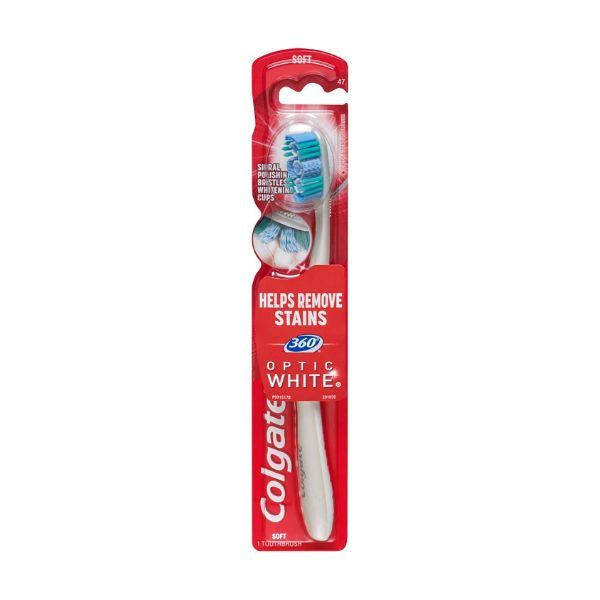 Colgate Toothbrush 360* Optic White Helps Remove Stains, Soft 1ct