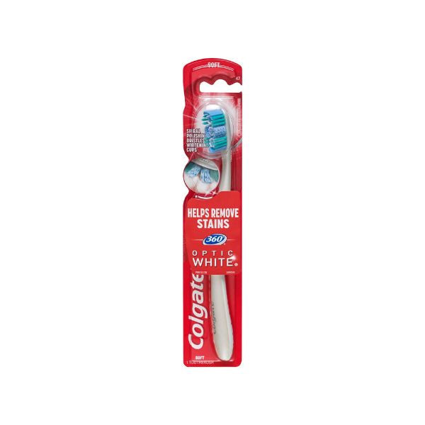 Colgate Toothbrush 360* Optic White Helps Remove Stains, Medium 1ct