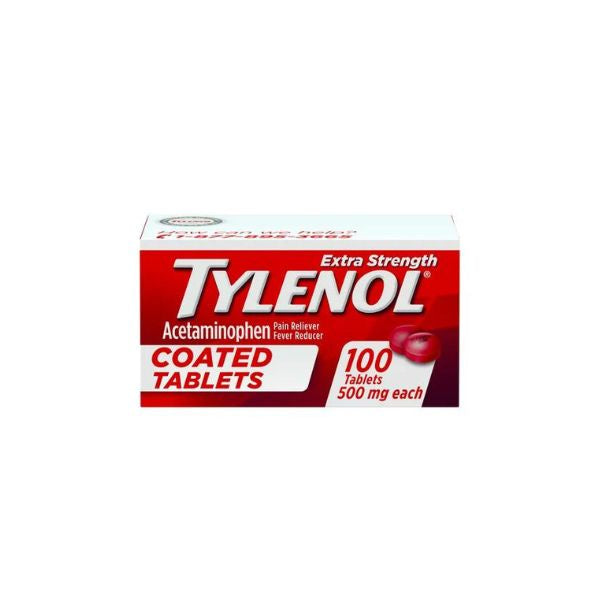 Tylenol, Extra Strength Acetaminophen, 500mg Coated Tablets 100ct