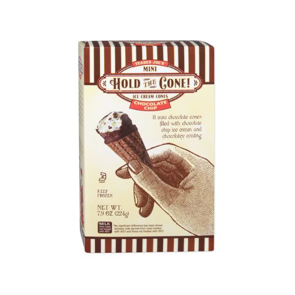 Mini Hold-the-Cone Ice Cream Cones, Chocolate Chip, 7.9oz, 8 ct