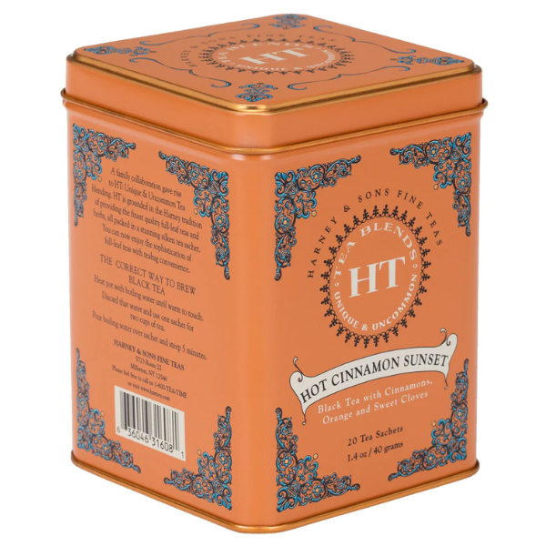 Harney & Sons Black Tea with Warming Spices, Hot Cinnamon Sunset, 20 sachets