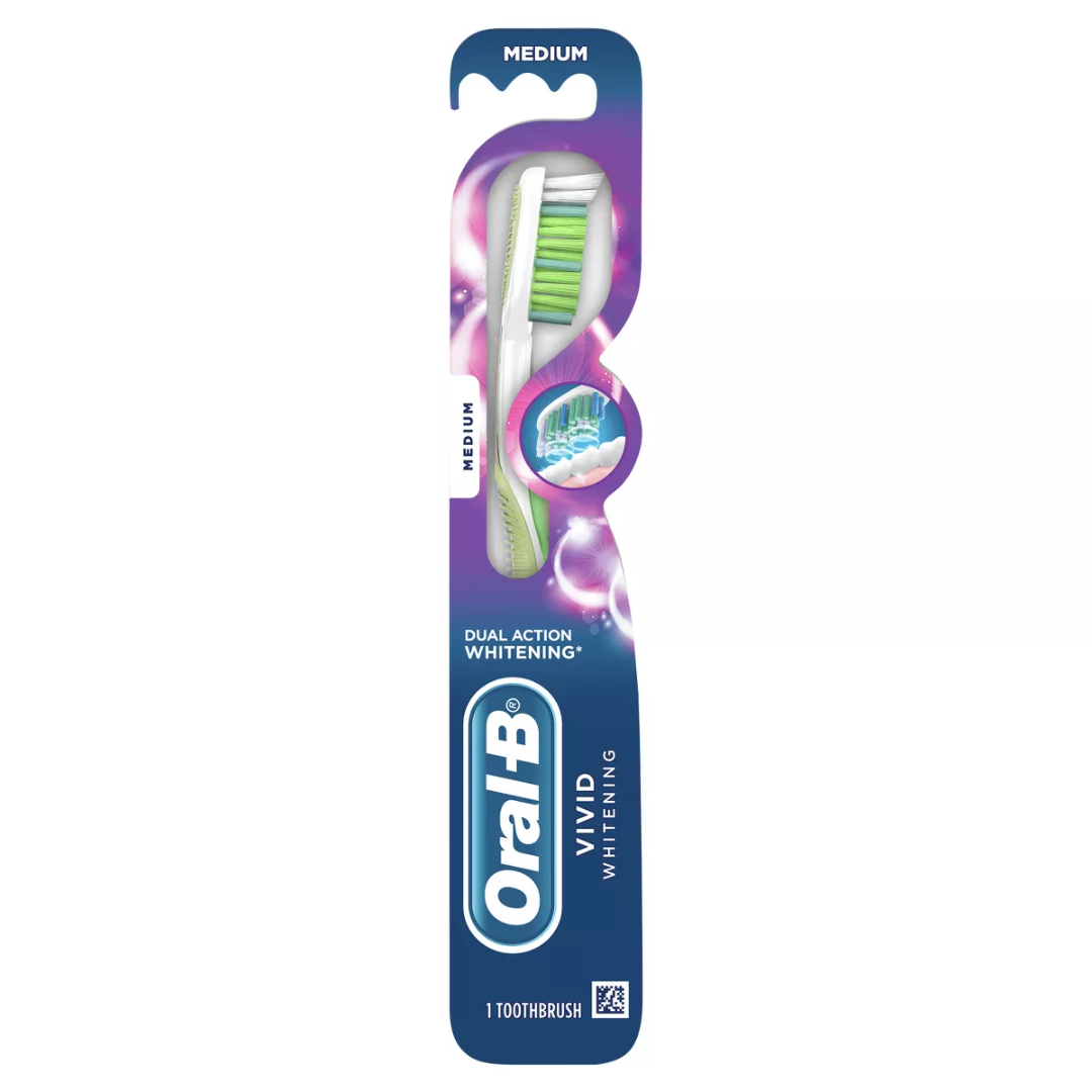 Oral-B Toothbrush, Whitening, Medium Bristles, 1ct