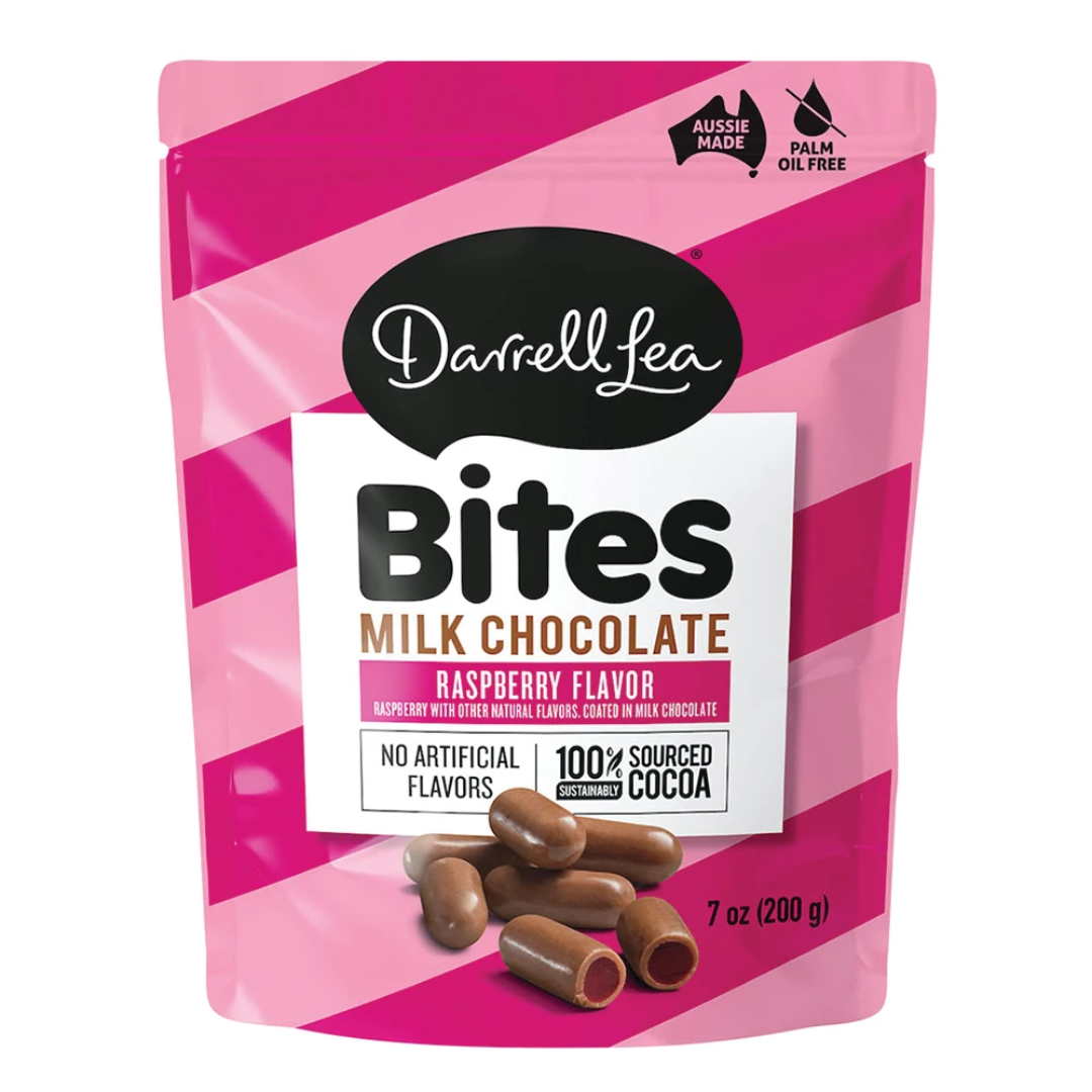 Darrell Lea, Milk Chocolate Raspberry Covered Bites, 7oz