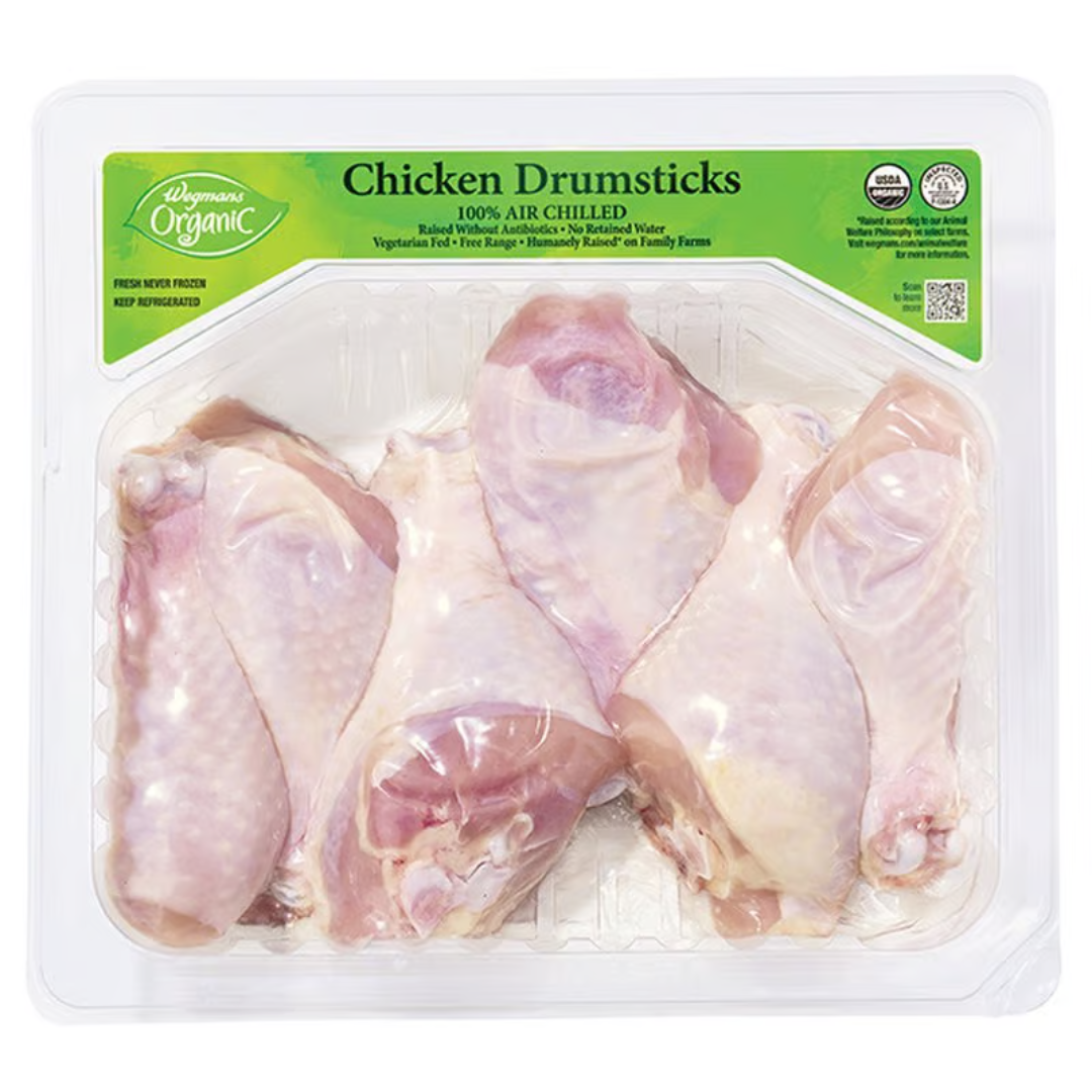 Wegmans Chicken Drumsticks, 100% Air Chilled, $1.59/lb