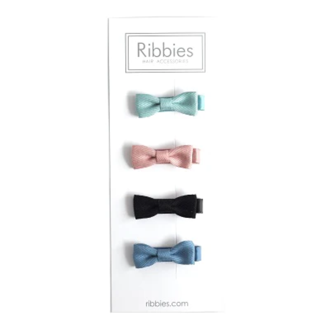 Ribbies Set of 4 Baby Bows - Sky