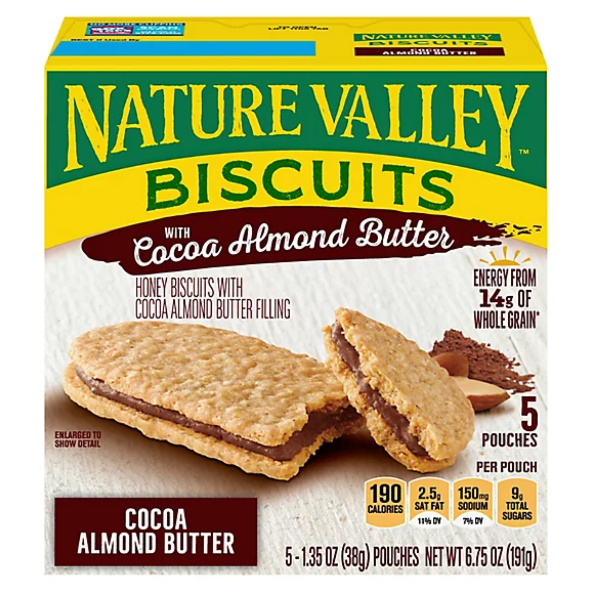 Nature Valley Biscuits, Cocoa Almond Butter, 5ct