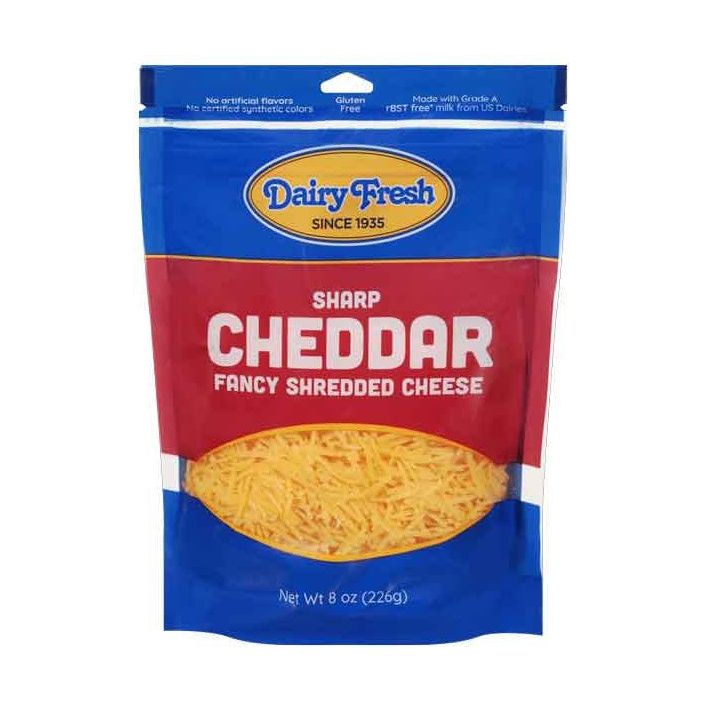 Dairy Fresh Shredded Cheese,  Sharp Cheddar, Fancy, 8 oz