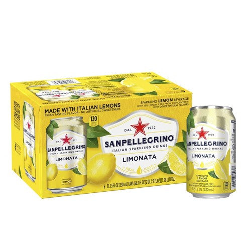 San Pellegrino Sparkling Drinks Lemon Limonata 6-11.15oz