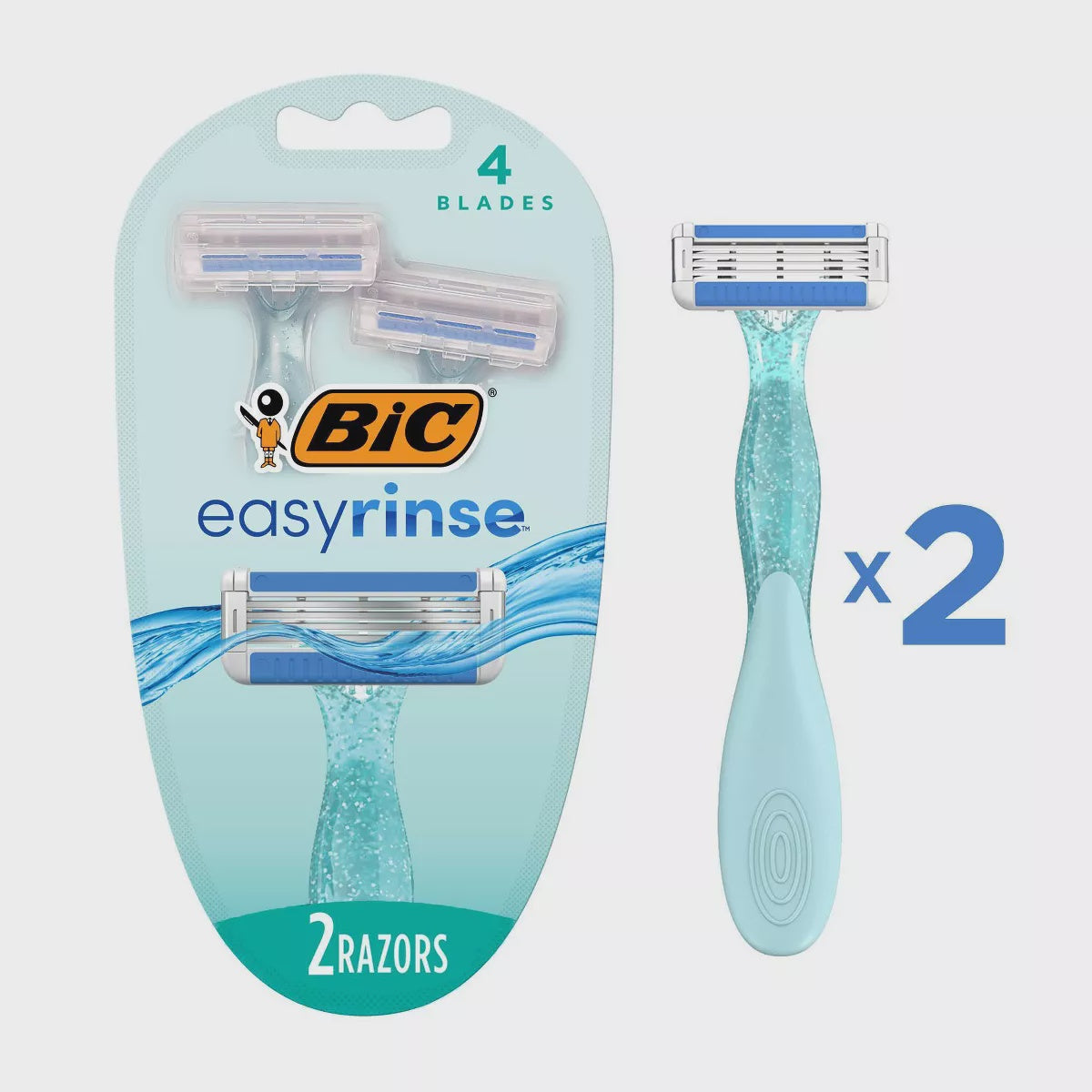 BiC Razors, Easy Rinse Women's 4-Blade Disposable , 2ct