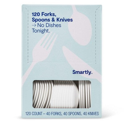 Smartly Disposable Forks, Knives & Spoons 120ct, 40ea