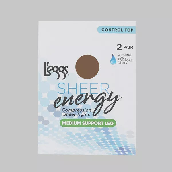 L'eggs Sheer Energy Pantyhose B, CT, ST Suntan 2-pack