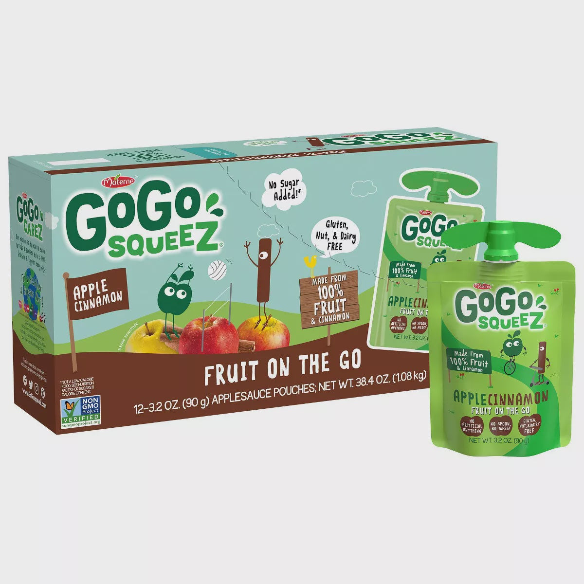 GoGo Squeeze Applesauce, Apple Cinnamon 12ct