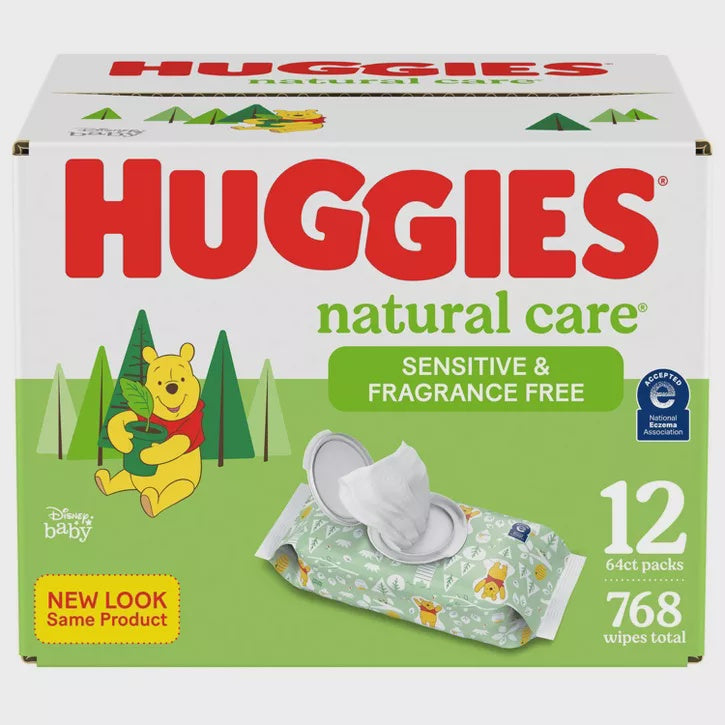 Huggies Natural Care Sensitive Unscented Baby Wipes - Delivery Within 1 Week